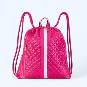 LIKE NEW Oliver Thomas 24 + 7 ‘In A Cinch’ Quilted Backpack Bag in Fuchsia Pink